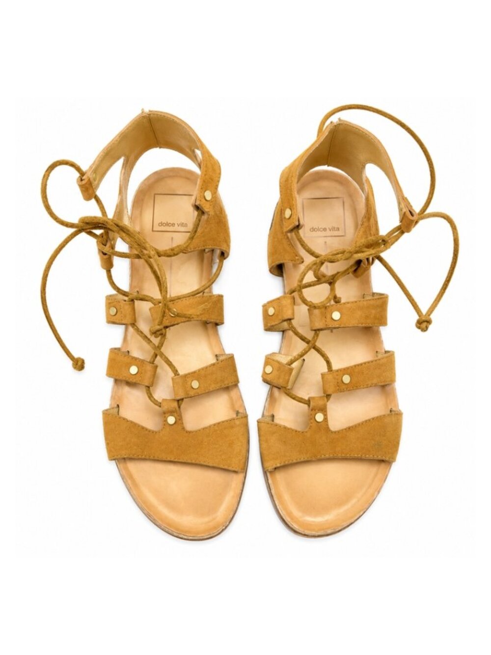 Dolce Vita Tan Suede Lace-Up Gladiator Sandals – Size 9